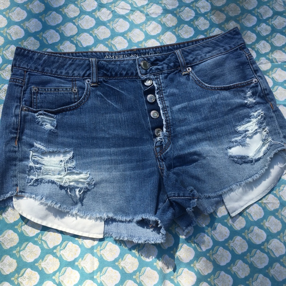 American Eagle High Rise Denim Cutoff Shorts